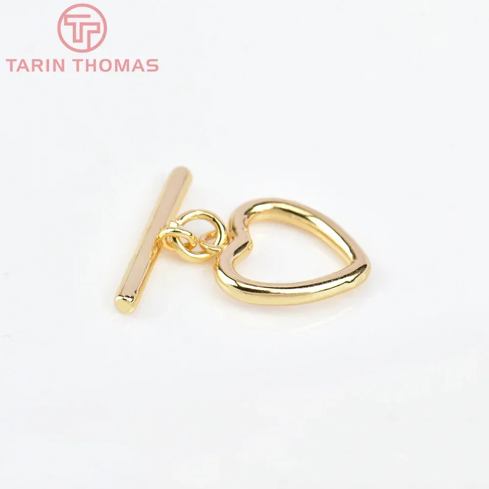 (5739) 6 комплектов 14x13 5 мм 24-каратное золото латунный браслет