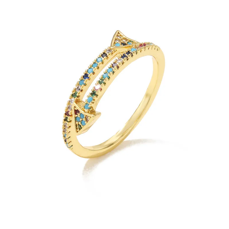 

Женское кольцо с фианитом, регулируемое геометрическое открытое вечерние ЦО из 18-каратного золота с фианитами