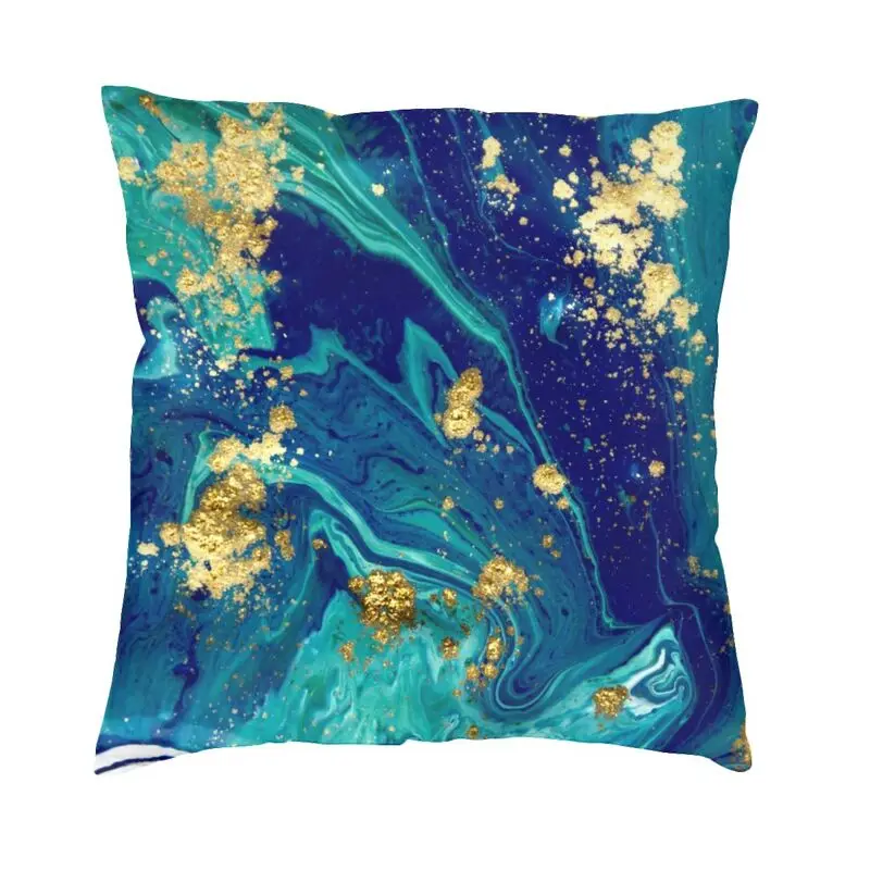 

Luxury Golden Turquoise Marble Throw Pillow Case Decoration Polyester 3D Printed Marbled Texture Abstract Graphic Cushion Cover