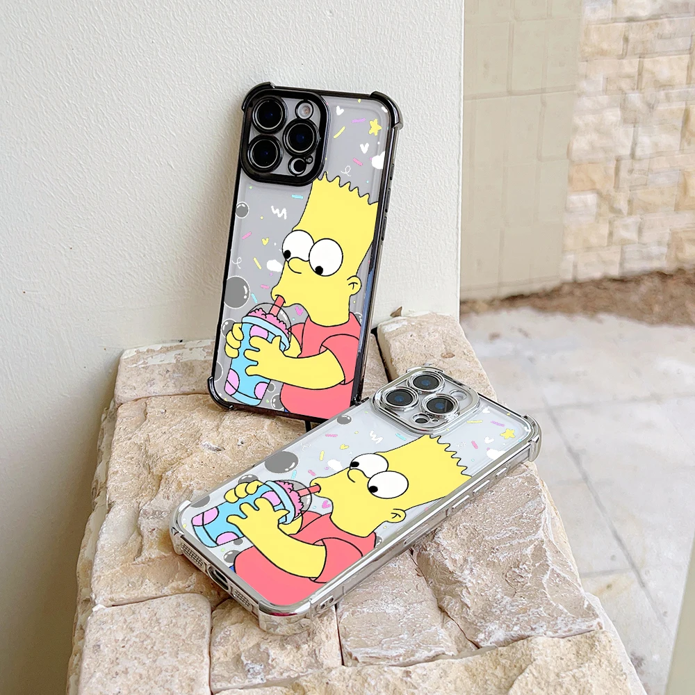 Funny Cartoon S-Simpsons Plating Case For vivo V29e Y200 V27 S16 T1 S15 V25 V23 S12 Y38 Y28 Y03 Y17s Y78 Y36 Y27 4G 5G Cover