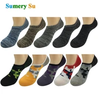 5 pairslot socks men ankle spring summer solid color cotton bamboo no show low cut invisible shorts socks male 10 styles