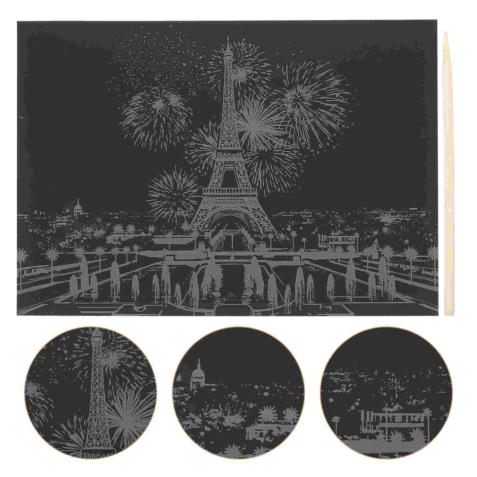 2 шт. подарки с царапинами ночной вид бумажное изображение города игрушка для