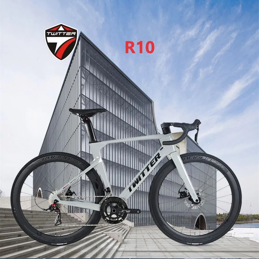 

TWITTER R10 105 R7000-22S T800 Full Hidden Inside Cable with Carbon Wheels 700C Hydraulic Disc Brake Carbon Fiber Road bicycle