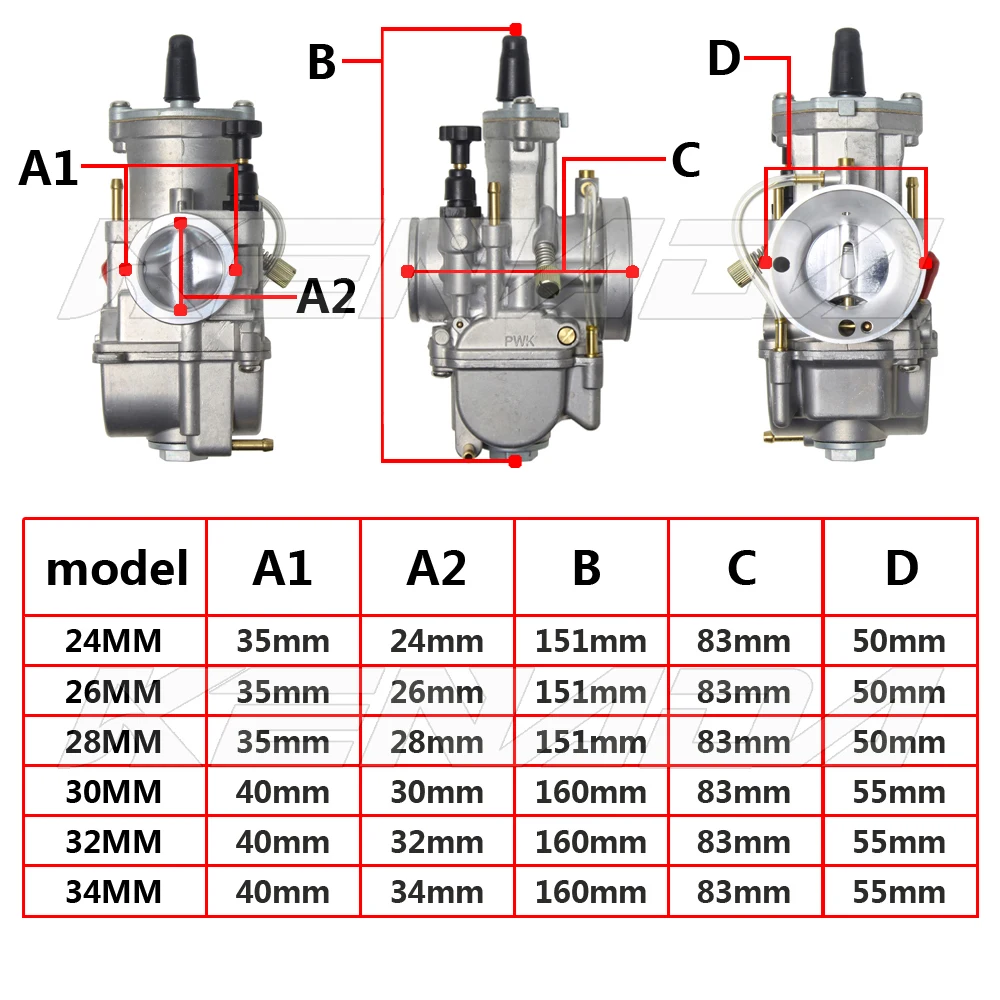 Карбюратор Kenada Racing PWK21-34mm с Power Jet для 50-350cc 24T NSR Cr ATV, квадроциклов, картов, мотоциклов, скутеров, эндуро, мотокросса (art.: 3920db8f7db90) - 3920db8f7db90