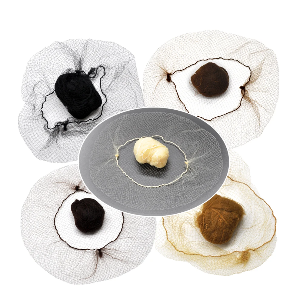 20/40/60pcs/Lot Nylon Hair net For Bun Hair Hairstyle Tool 5 Colors 20 Inches Hair Nets Elasticity Invisible Elastic Mesh