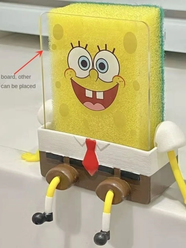 Kitchen Storage Cartoon Sponges Holder Sponge Sink Drain Rack Basket Household Supply Accessories No Punching Cocina Gadgets