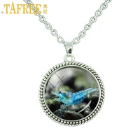 new handmade blue shrimp under the water charm necklace delicious food inspired animal pendant statement jewelry women e855