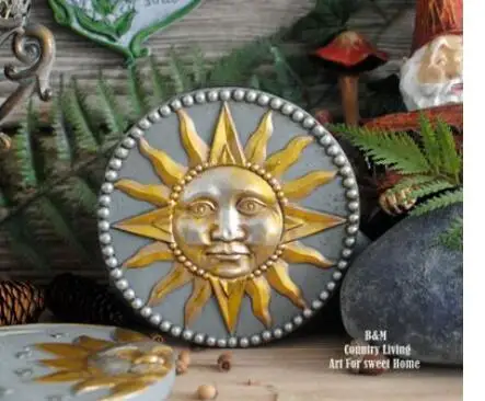 

Восстанавливающие древние способы сделать старые Солнце Луна садовые украшения для двора маленькая цементная Шаговая каменная статуя