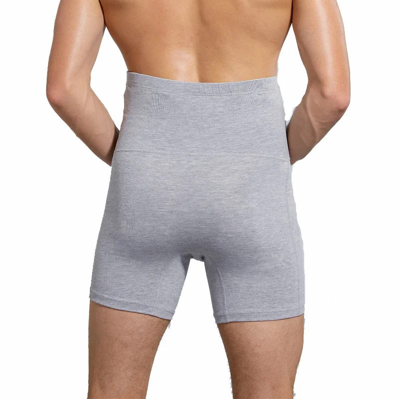 Cotton Warm Thermal Underwear Men Winter High Waist Boxer Shorts Man Long Leg Boxers Open Crotch Men's Tummy Control Underpants