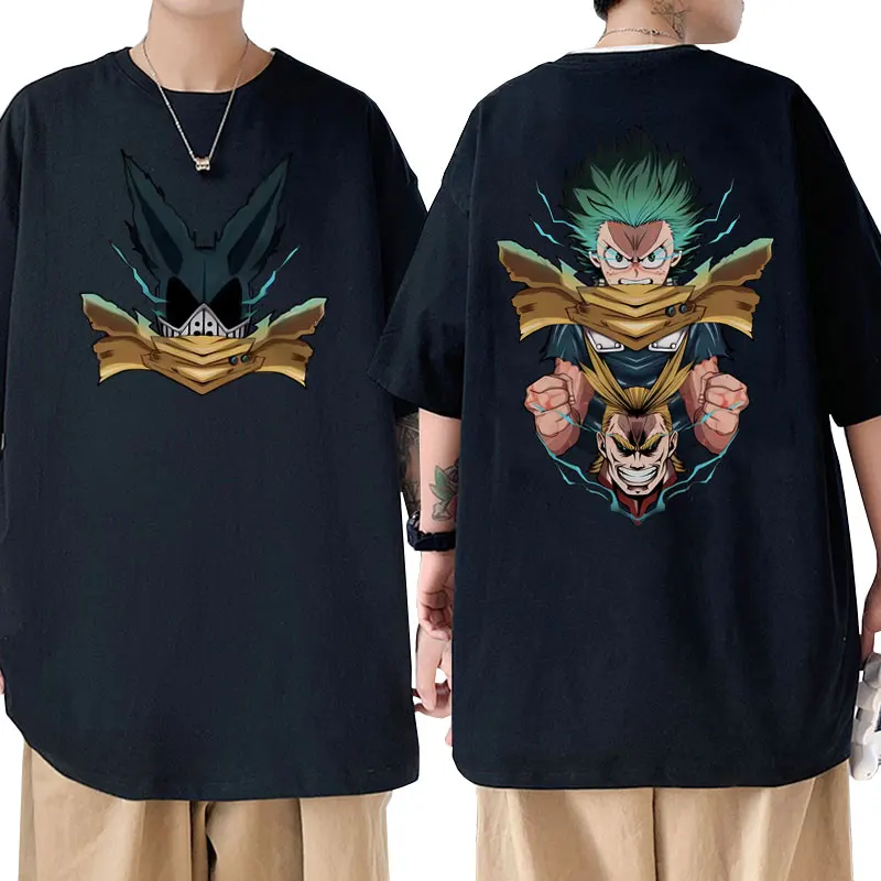 

Anime My Hero Academia Midoriya Izuku All Might Graphic Tshirt Deku Short Sleeve Men Manga Oversized T-shirts Male Fashion Tees