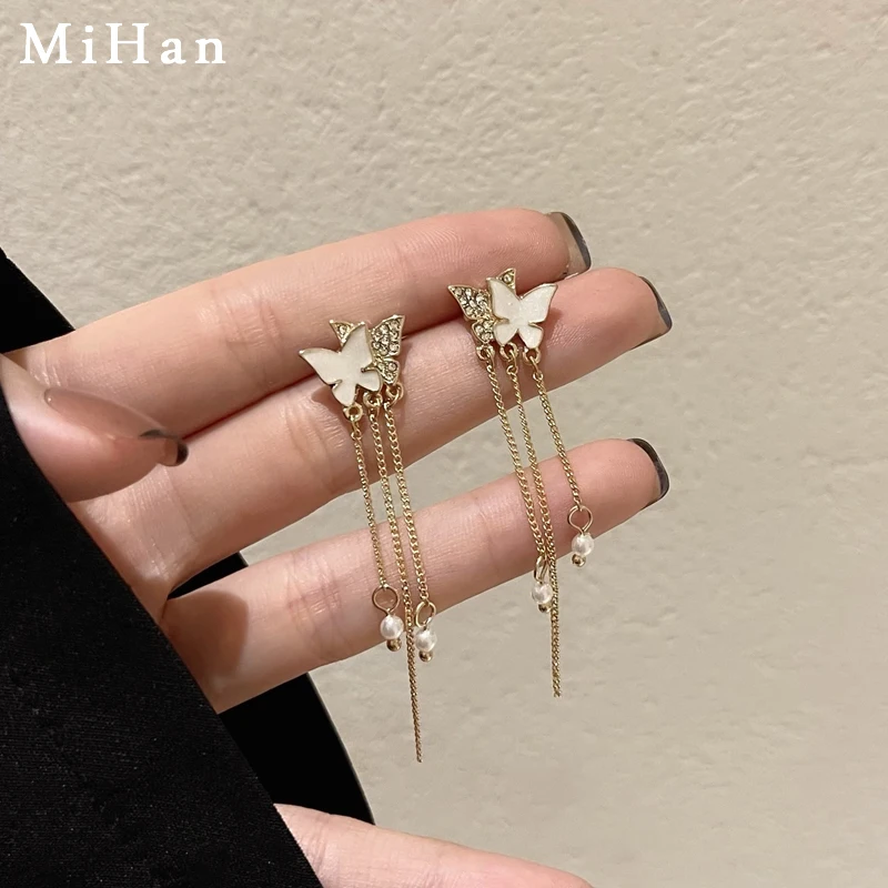 

Mihan 925 Silver Needle Women Jewelry Butterfly Earrings Popular Design Sweet Temperament Tassel Drop Earring For Girl Lady Gift