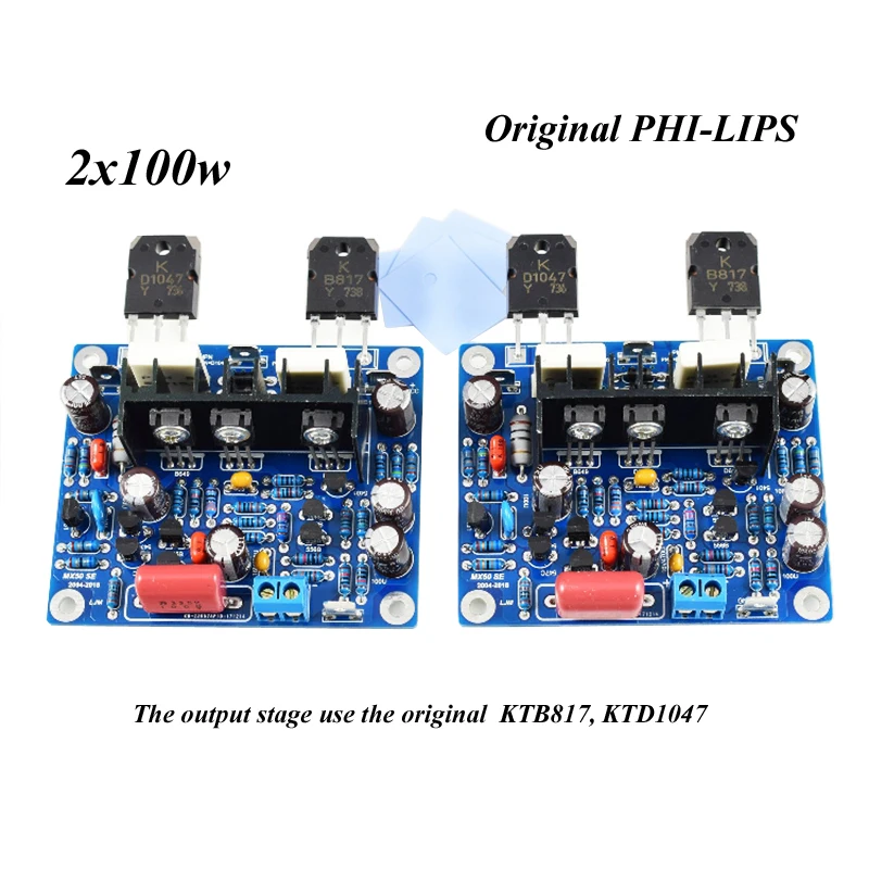 DLHiFi 2pcs Original LJM MX50 SE 2x100W SANKEN KEC HiFi Audio Power Amplifier 2.0 Channels Amplificador Diy Kit Finished Module |