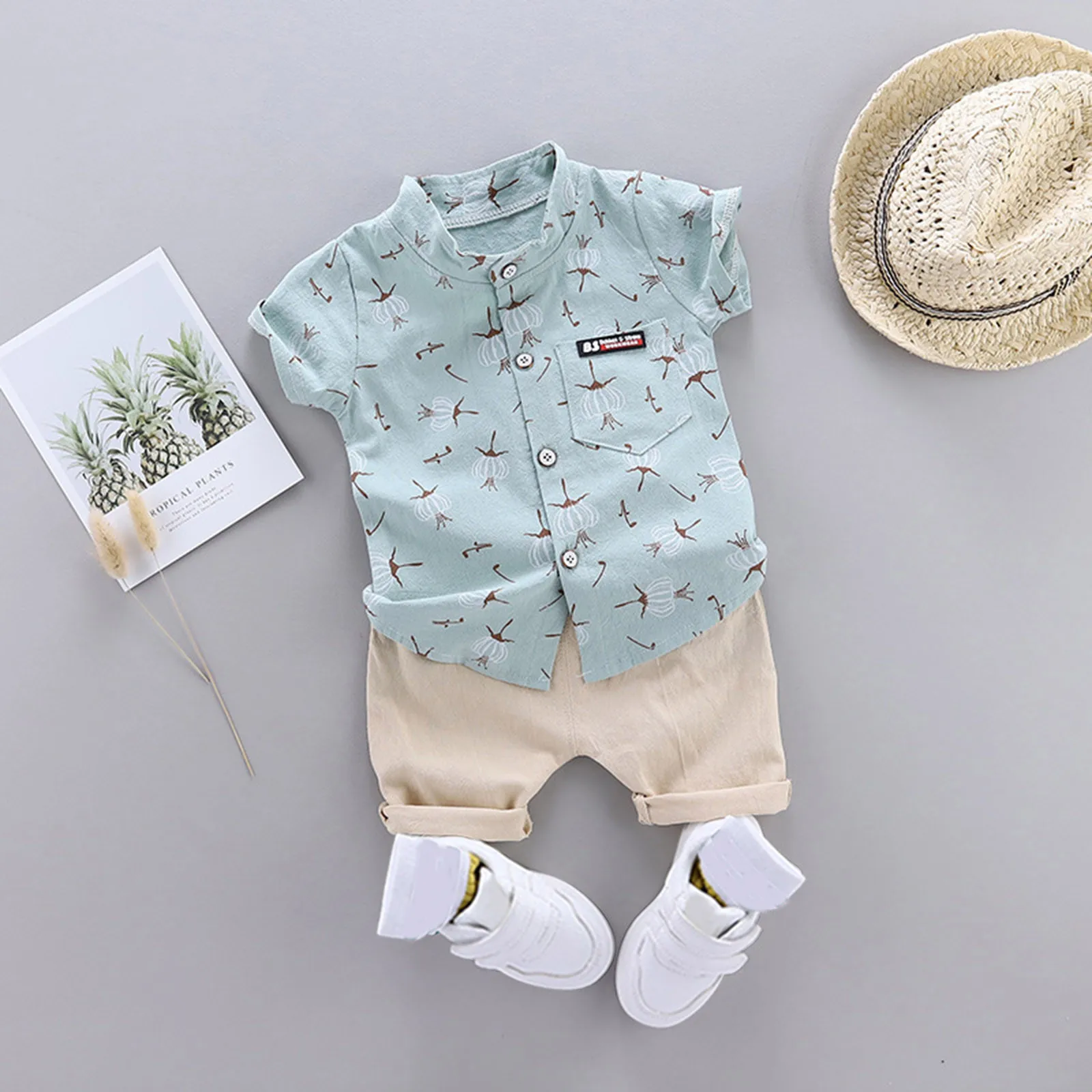

6M-3Y Toddler Kids Boys Clothing Set Summer Infant Baby Clothes Casual Print Short Sleeve T-shirt Shorts 2pcs Cotton Outfits