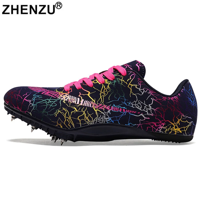 

Zhenzu Men Women Boys Track Field Sport Shoes Spikes Athlete Running Tracking Sneakers Chuteira Campo Profissional Spiked Shoes