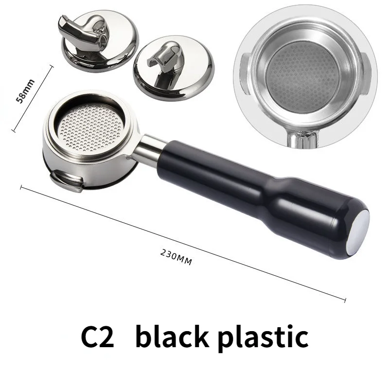 

Coffee machine modified multifunctional stainless steel 58mm solid wood handle E61 universal double mouth bottomless handle