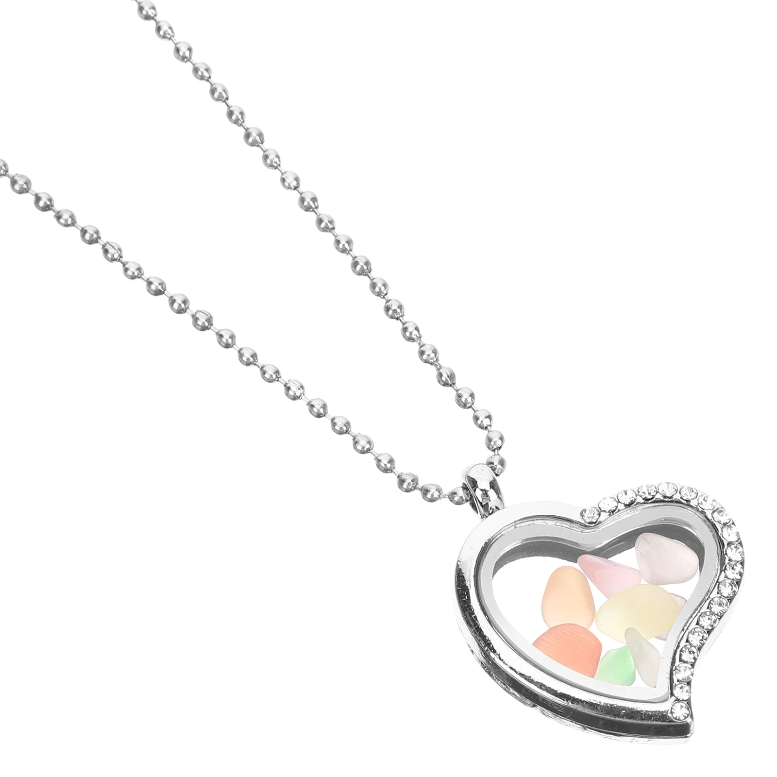 

Necklace Heart Locket Picture Pendant Crystal Photo Metal Vintage Jewelry Valentine Love Neck Chain Customized