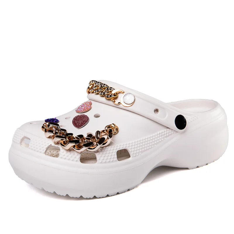 

Summer Sandals 5-7cm High Heels EVA Lightweight Shoes For Women Breathable Fashion Female Clogs White Sandalias 2022