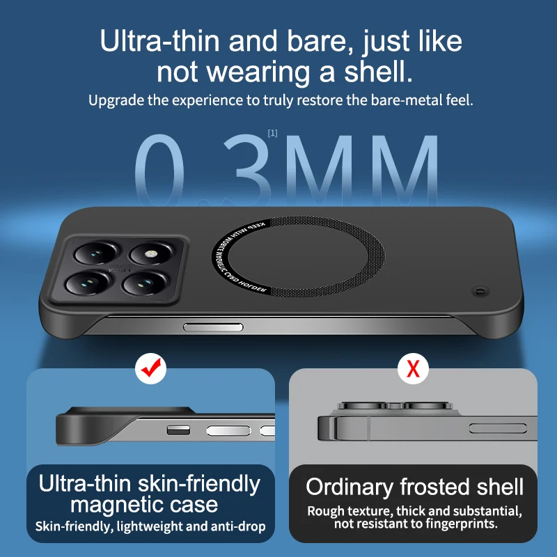 Фото Чехол для Xiaomi 14T Magsafe, магнитный безрамный жесткий чехол для телефона из ПК для Xiaomi Mi 14T Pro 14 T, противоударный матовый тонкий чехол №3