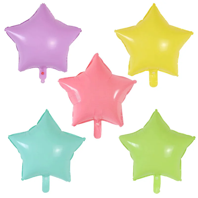 

50 Pcs Solid Color Fivepointed Star Balloons 18 Inch Green Aluminum Film Baloon Birthday Party Wedding Decoration Balon Supplies