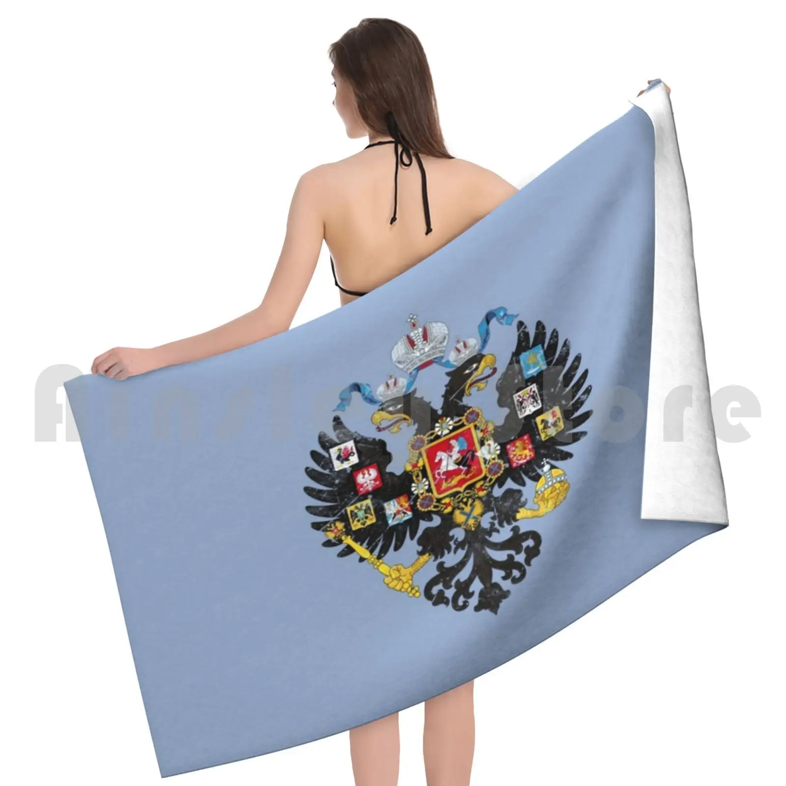 Полотенце банное с российским флагом под заказ старинное классическое винтажное