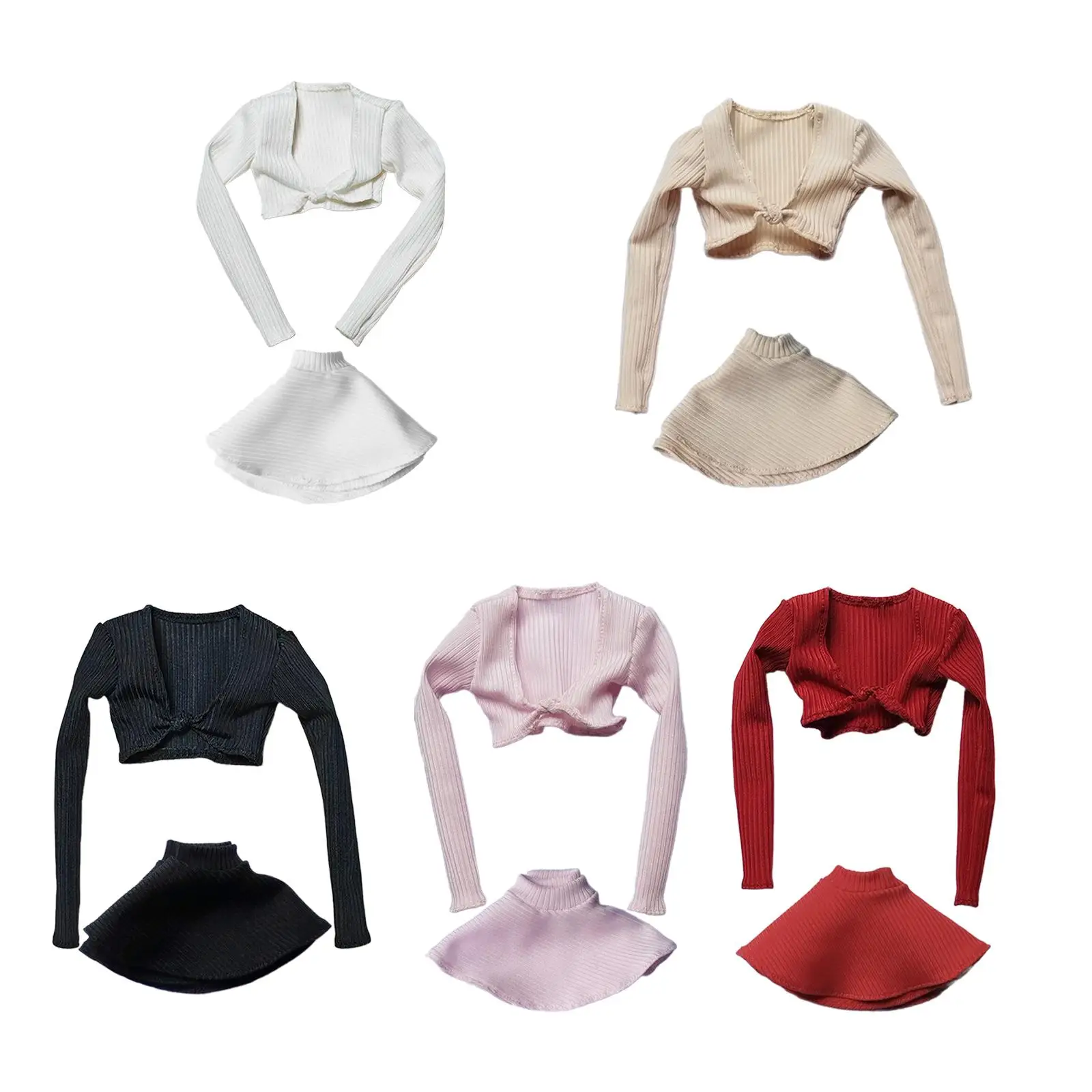 Масштаб 1/6 Топ с длинным рукавом и юбка для фотографий 12 дюймов