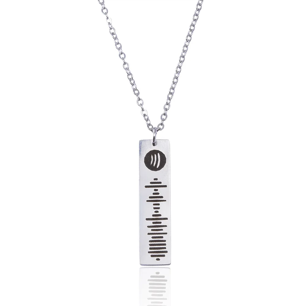 Voice Records Pendant Necklace Men Women Trendy Personalized Hip Hop Style Pendant Necklace Jewelry Gift