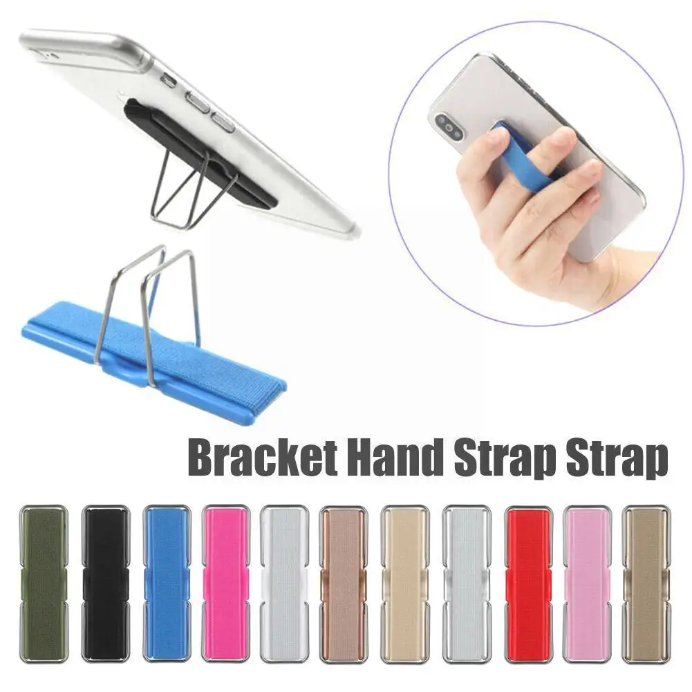 

Universal Ultra Thin Mobile Holder Strap Adjustable Sticked Back Foldable Bracket Angle Desktop Holder Socket H4a2