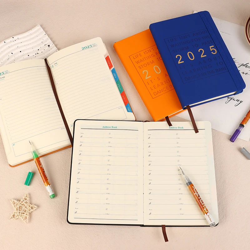 Блокнот-планировщик на 2025 год A5 ежедневная повестка дня английская одна страница