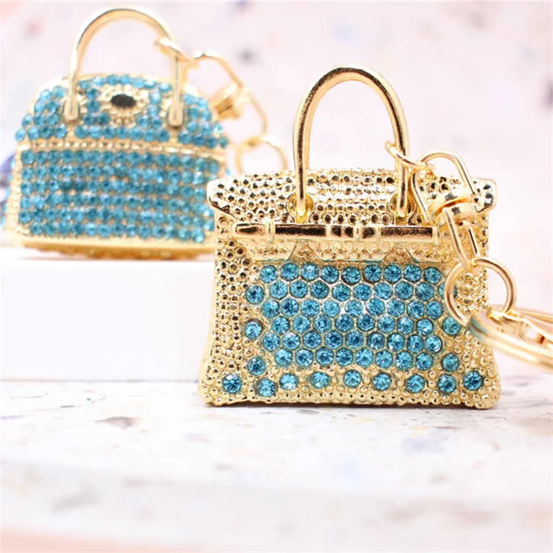 Креативные ювелирные изделия голубая кожа женская сумка дизайнерский брелок
