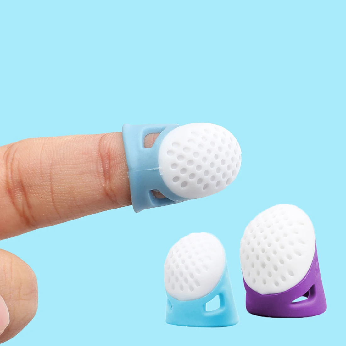 

1PC Silicone Thimbles Anti-stick Finger Cover Household Sewing Finger Protector Multifunctional Finger Sleeve Craft Sewing Tool