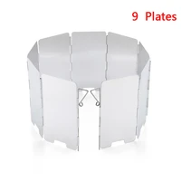 9 plates gas stove wind shield outdoor camping picnic cooking burner windproof screen aluminium alloy outdoor stove windshield