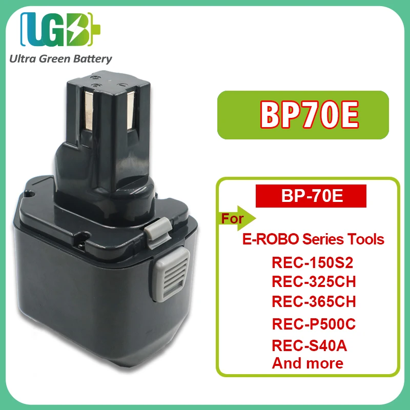UGB New BP70E Battery For IZUMI BP-70E BP-70I E-ROBO Series Tools REC325CH REC-150S2 REC- 30Y3 REC-S20C REC-Y33 REC-50B 14.4V