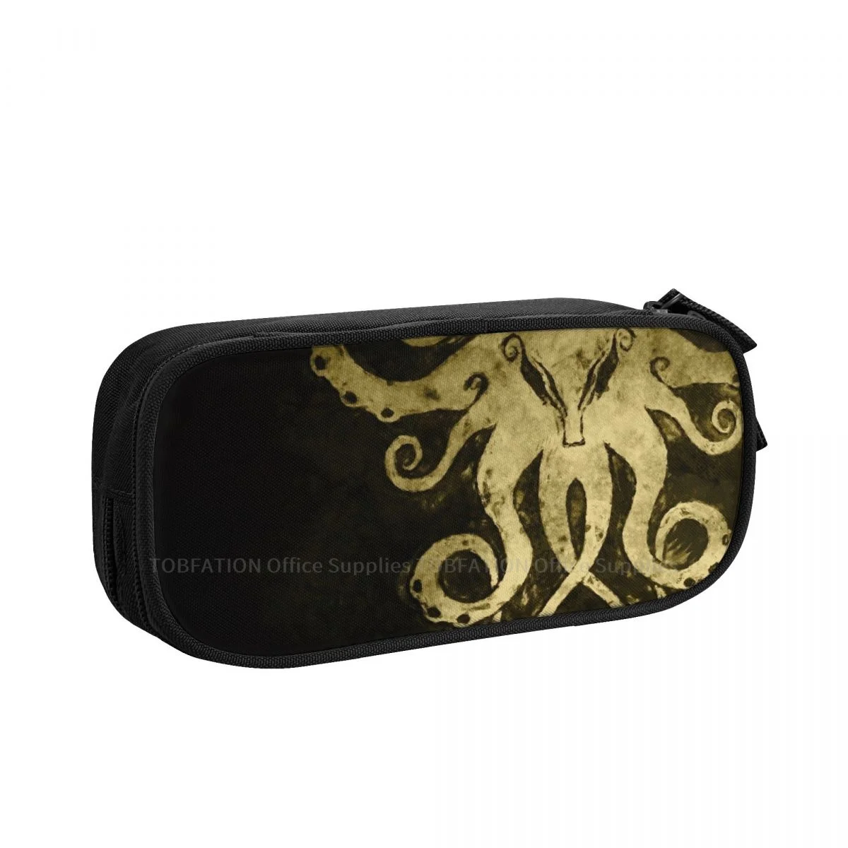 

Golden Pencase Cthulhu Mythos Pencil Bag Girls Boys School Storage Supplies Large Capacity Double Zipper