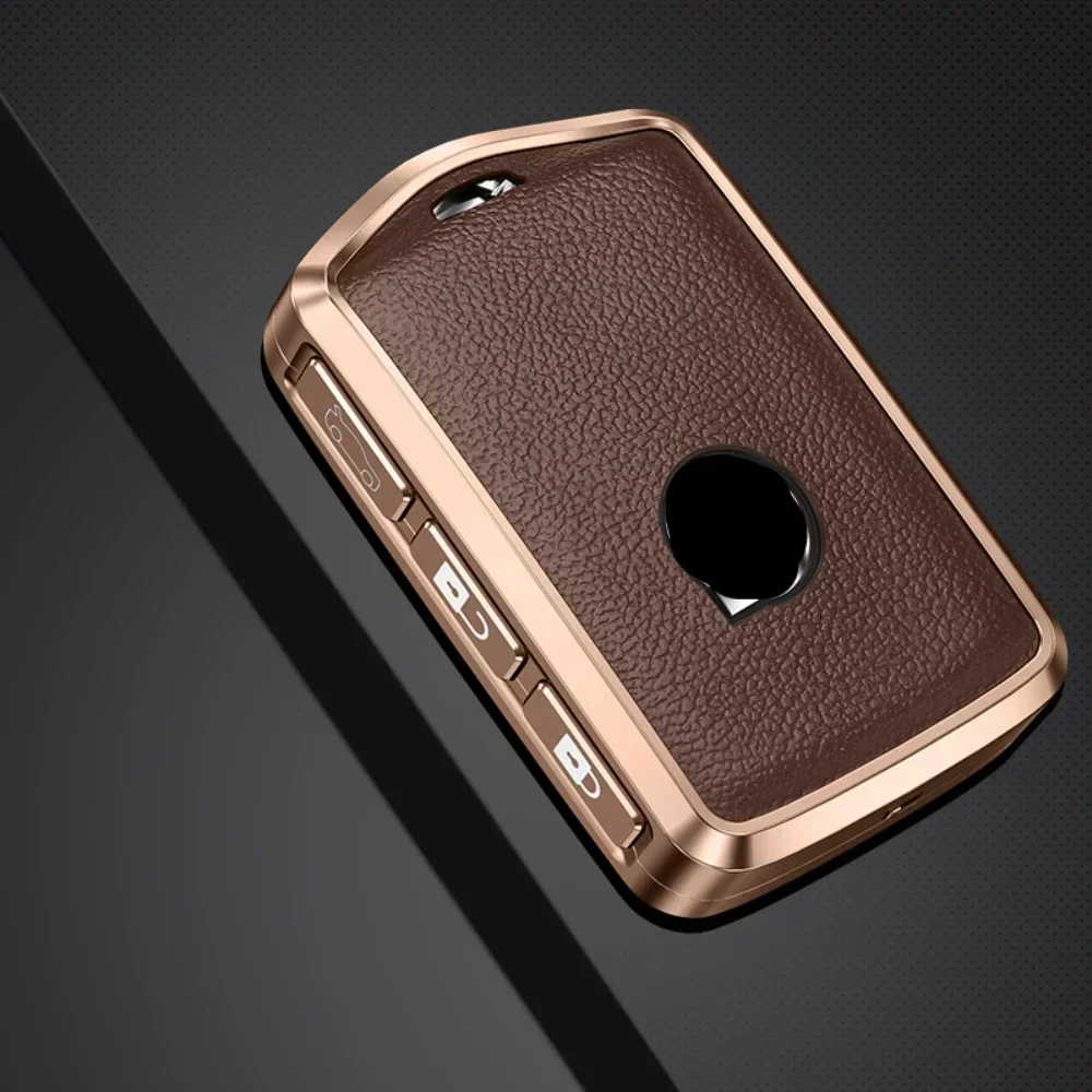 Кожаный чехол для ключей из алюминиевого сплава для Volvo S90 S60 XC60 XC90 XC40 C40 V60 V90 T6 T8, автомобильные аксессуары, брелок