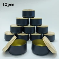 luxury metal black candle jars with lid bulk wholesale candle jar empty container candle box tin cream cosmetic container round