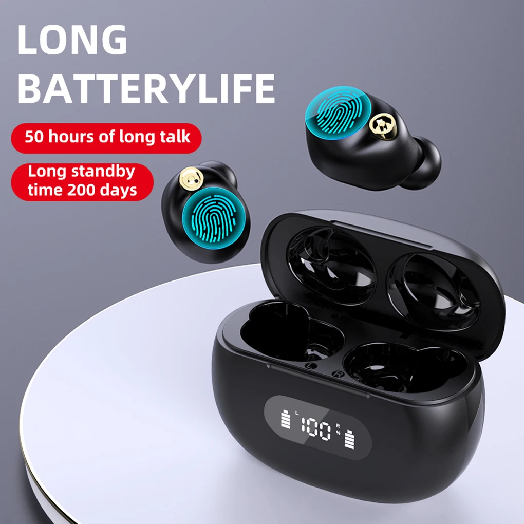 

Noise Cancelling Bluetooth-compatible Earphone with Charging Case Jogging Running Traveling Wireless Sports Headphone Earbuds