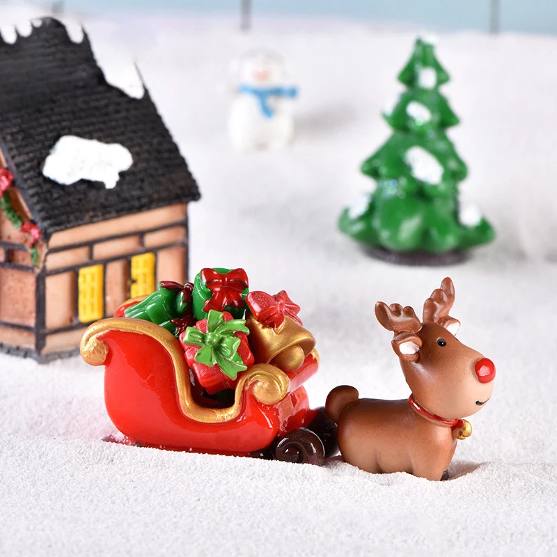 Рождественские украшения Санта-Клаус Сани Автомобиль Локо Микро Пейзаж