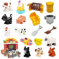 big building block animal series pet cat dog farm sheep chicken toys for children compatible big size brick educational gift
