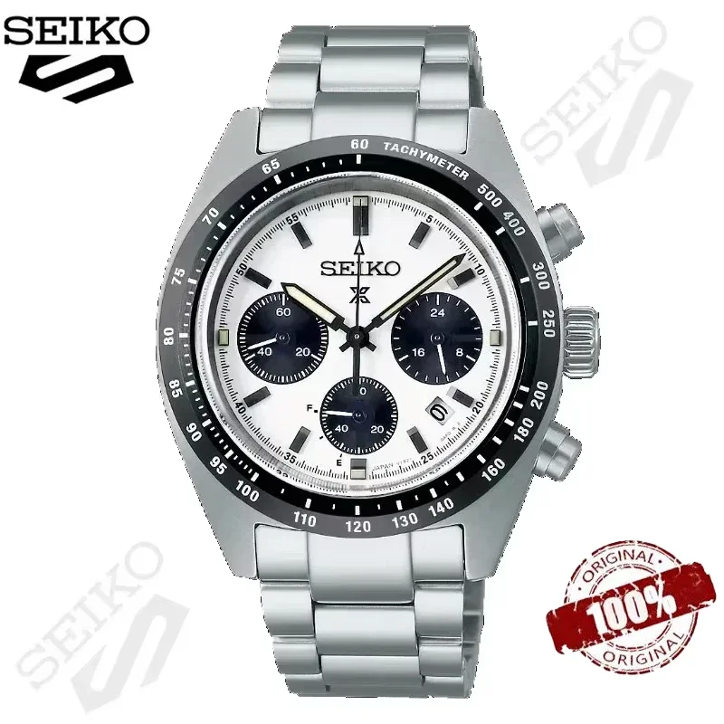 Оригинальные часы Seiko Panda Di с тремя глазами повседневные спортивные