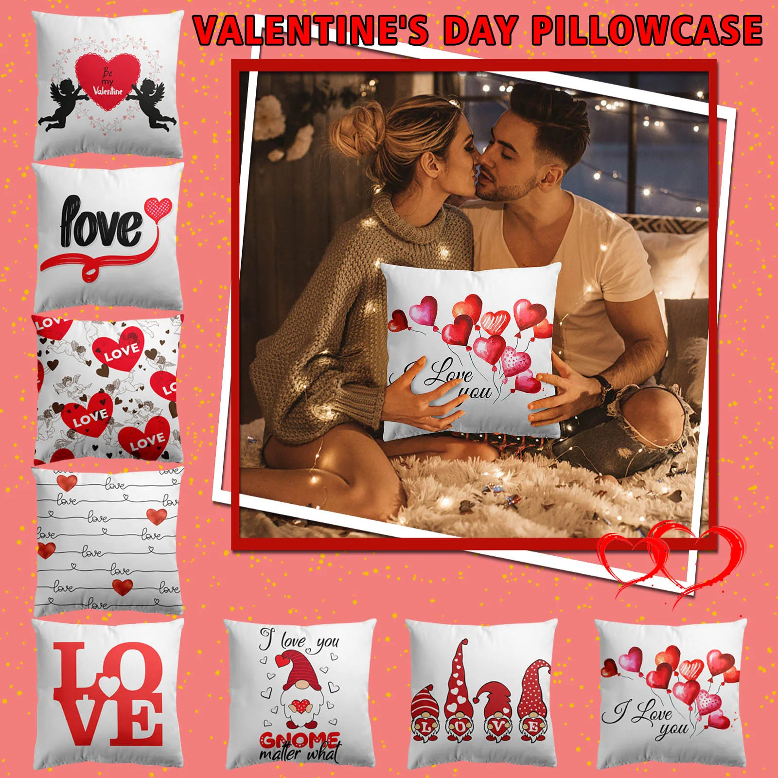 

Наволочка для подушки на День святого Валентина, наволочка для диванной подушки, наволочка для кровати, домашний декор, автомобильная навол...