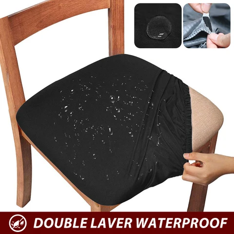 Chaves à cadeira de jantar à prova d'água Capas de assento Spandex 13Solid Colors Removable Lavagem de almofada elástica lavável Capas para hotel em casa