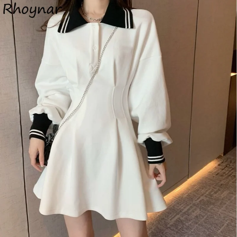 

Preppy Style Dresses Women Mini Temper All-match Hot Sale Vintage Slim Femme Holiday Dating Popular Vestidos Party Aesthetic Ins