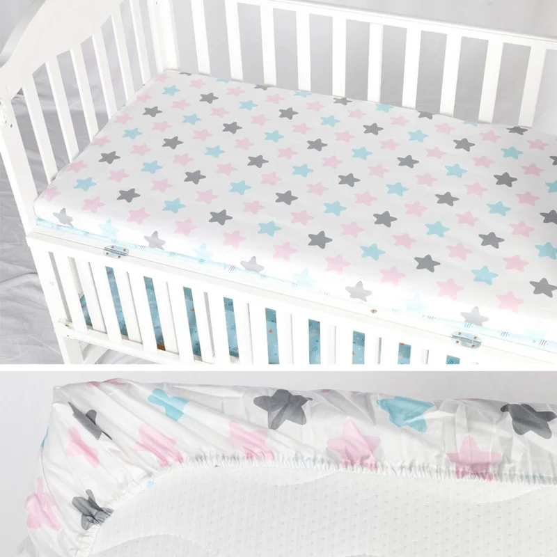 Baby Fitted Sheet For Newborns Cotton Soft Crib Bed Sheet For Children Mattress Cover Protector 130x70cm Allow Custom Make