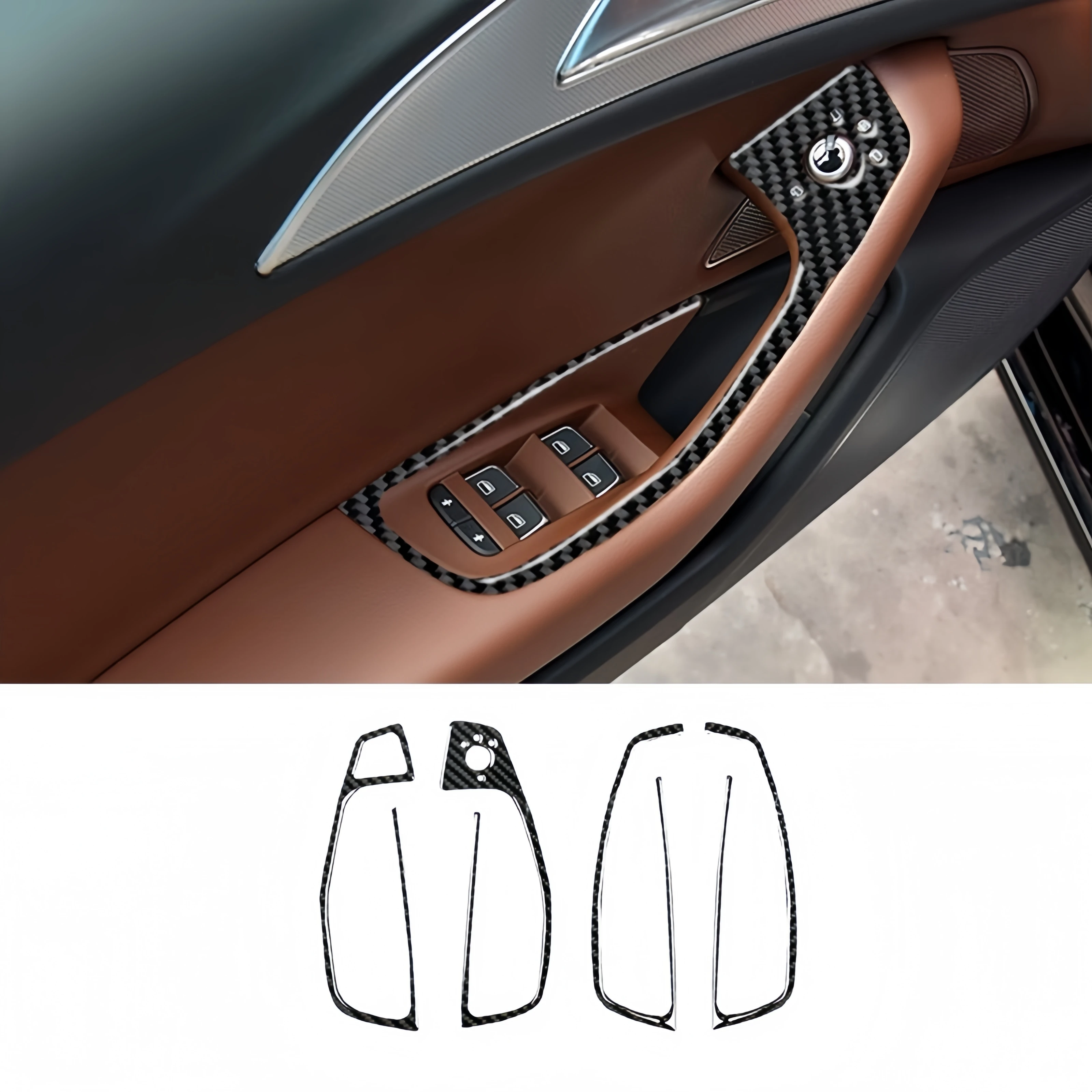 Для Audi A6 S6 C7 A7 S7 4G8 2012-2018 углеродное волокно, центральная консоль автомобиля, приборная панель, панель переключения передач, накладка, наклейка, аксессуары (art.: 3920d3efbce60) - 3920d3efbce60