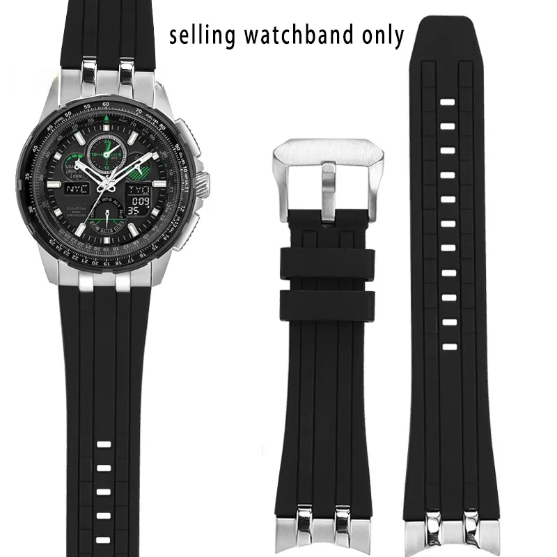 Силиконовый браслет для Citizen Sky Eagle JY8051-59E-08E JY8050 ремешок часов из нержавеющей стали
