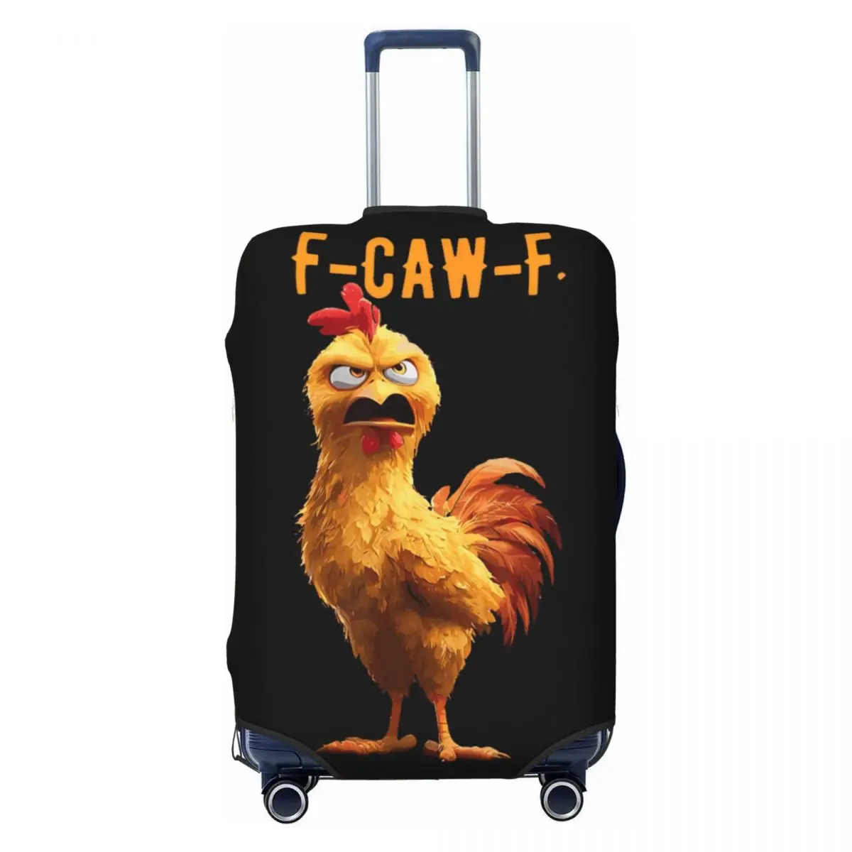 Фото Забавный чехол для чемодана с курицей F-Caw-F FCAWF, эластичный чемодан для отдыха, защита для бизнеса №1