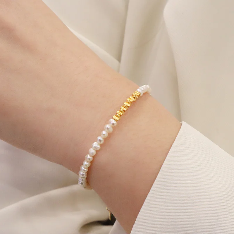 

Браслет из натурального пресноводного жемчуга, французский цвет