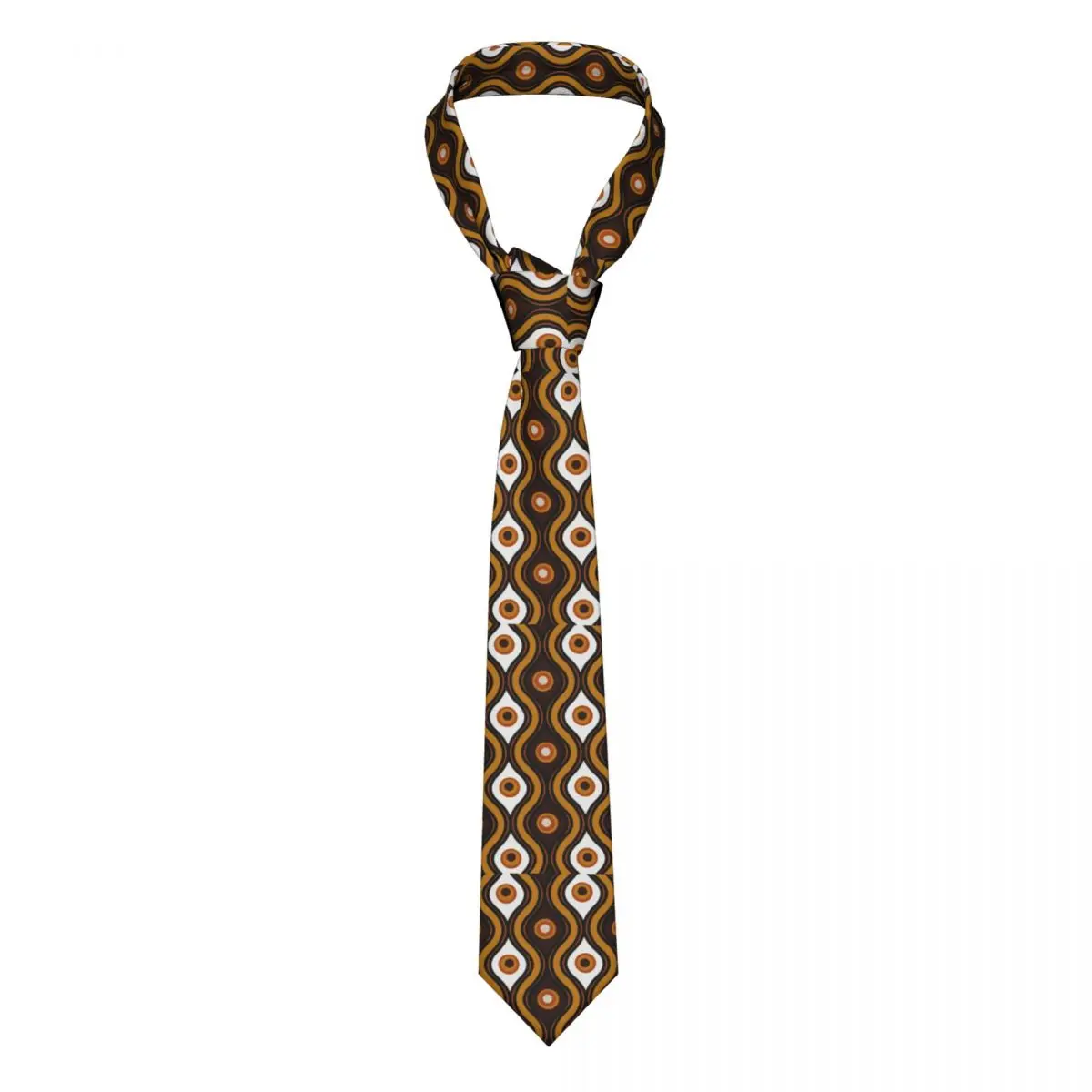 

Retro 70s Style Tie Mid-Century Print 8CM Design Neck Ties Accessories Office For Men Blouse Cravat
