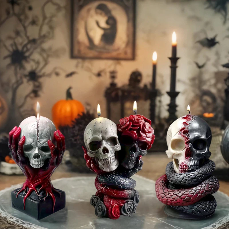 Силиконовые Формы Для Свечей 3D Черепа И Змеи Ароматическое Изготовление Сделай