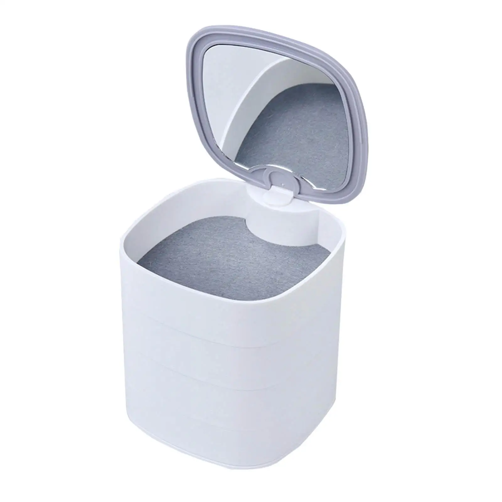 

Шкатулка-органайзер для ювелирных изделий, 4 отделения, вращение на 360 °, держатель для сережек и ожерелий